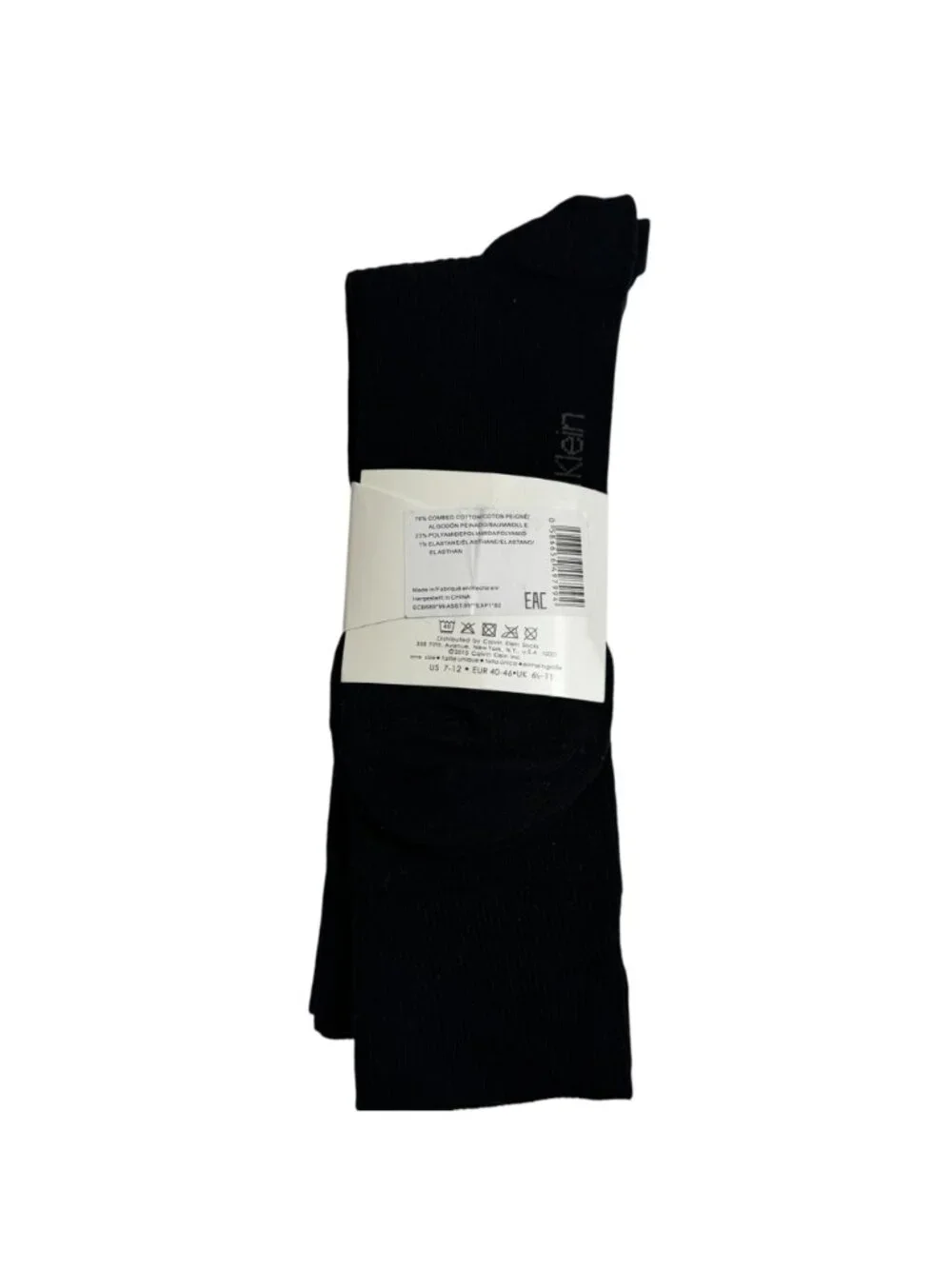 Calvin Klein NEW Dress Socks 3 Pairs Solid Black Combed Cotton Career Business